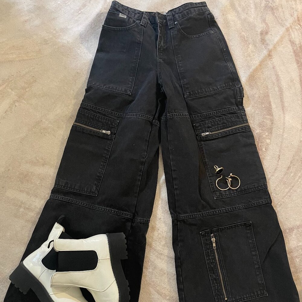 The Ragged Priest BLACK FLARE Jeans (pockets)